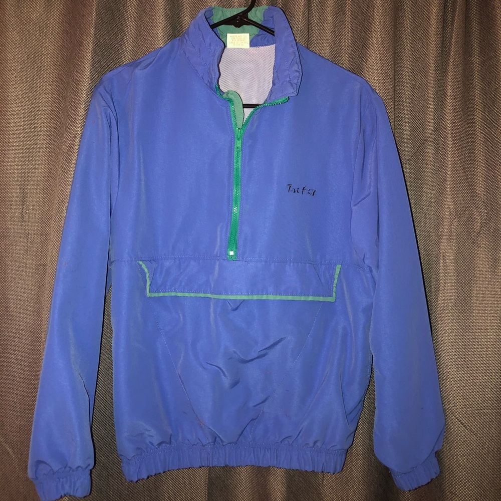 Blue and Green Vintage Windbreaker